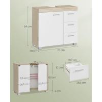 Mueble Bajo Lavabo Armario de Baño con 3 Cajones Diseño Trasero con 2 Compartimentos - details 26