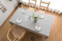 Mantel antimanchas rectangular, Diseño cuadrado de bordes para Decoración de mesa de Comedor - details 15