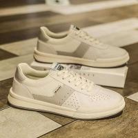 Zapatos de cuero informales de moda antideslizantes planos italianos clásicos blancos nuevos, marca 2025 para hombres - details 3