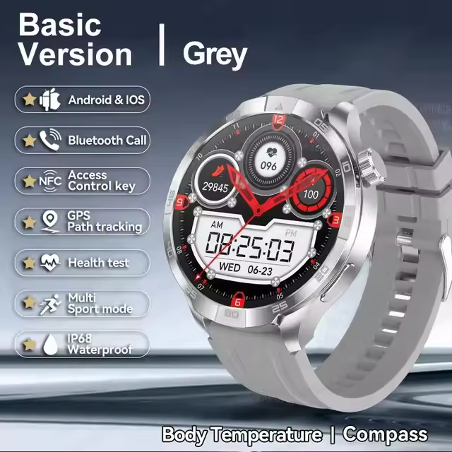 Nuevo 2025 Reloj inteligente con GPS para hombre, dispositivo resistente al agua IP68, NFC, HD, Bluetooth, llamadas, asistente de salud, brújula, para exteriores, 1,85 pulgadas Compatible con los sistemas Android e Ios - 1