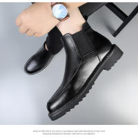 Botas Chelsea de cuero de vaca de gama alta botas de otoño e invierno de cuero genuino botas cortas británicas puntiagudas - details 17