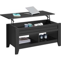 Mesa de Café de Madera Elevable Diseño Moderno para Sala Tamaño 104,5 x 49,5 x (49-61,5) cm Gris - details 9