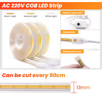 Tira de luces LED COB regulable para decoración exterior, cinta Flexible de luz FOB, resistente al agua, 220V, 360Leds/M RA 90, alto brillo, 3000K, 4000K, 6000K - details 10
