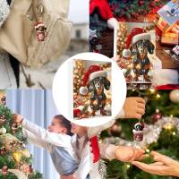 Calendario de Adviento de Navidad 2024,con 24 encantadores colgantes de perro salchicha, adornos de árbol de Navidad para decora - details 33