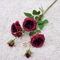 Ramo de rosas artificiales de 6 cabezas, flores de rosas de seda exquisitas de plástico, flores falsas realistas que no se decoloran, decoración del jardín del hogar - details 7