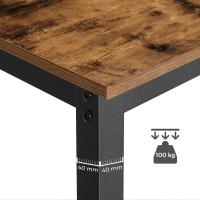 Mesa de Bar, Mesa de Cocina Industrial, Mesa de Comedor con Marco de Metal sólido, para cócteles, Bar, Bodega, Restaurante, Sala de Estar, Aspecto de Madera, 120 x 60 x 90 cm LBT91X - details 5