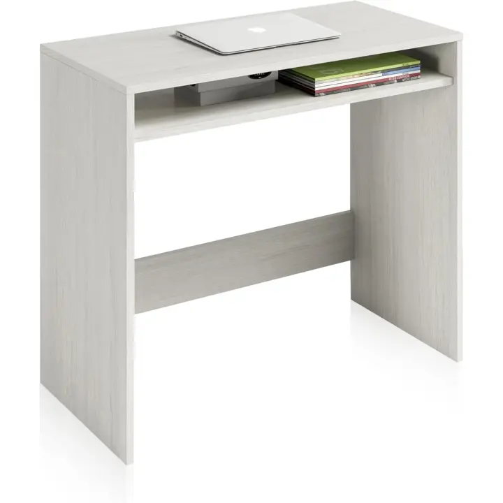 Escritorio, Mesa de Ordenador, Mesa Juvenil, Acabado en Color Blanco Alpes, Medidas: 79 cm (Ancho) x 43 cm (Fondo) x 79 cm (Alto) - 1