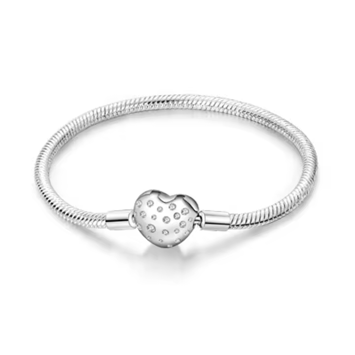 Pulsera con dije de circón en forma de corazón de amor infinito de Plata de Ley 925, dijes de cuentas, colgantes, joyería fina para mujeres y niñas - 1