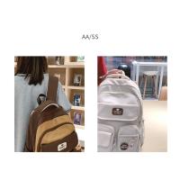Nueva y bonita versión coreana de la mochila del campus ins para estudiantes femeninas de primaria y secundaria de gran capacidad, mochila ancha con correa para el hombro fuerte y duradera. - details 2