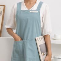 Delantal de cocina de estilo japonés nuevos, delantales de jardinería resistentes a las manchas con espalda cruzada, delantal de lino y algodón para mujer para adultos y niños - details 11