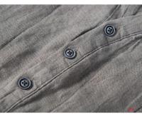 Camiseta de lino puro de manga corta para hombre, camiseta holgada de estilo chino de verano con cuello en V fino, camiseta informal Vintage de lino de media manga - details 7