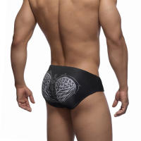 Jessborn bañadores triangulares para hombre, bañador con estampado de ala negra plateada, pantalones cortos de cintura media, sexy, bañador de playa de primavera caliente - details 2