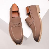 Mocasines de color claro, zapatos casuales de cuero para hombre, zapatos de cuero genuino - details 14