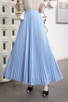 Falda Plisada Elegante Para Mujer Cintura Alta Larga Midi Color Negro Alta Calidad Saia Elegante Para Damas De Negocios Y Fiestas - details 21