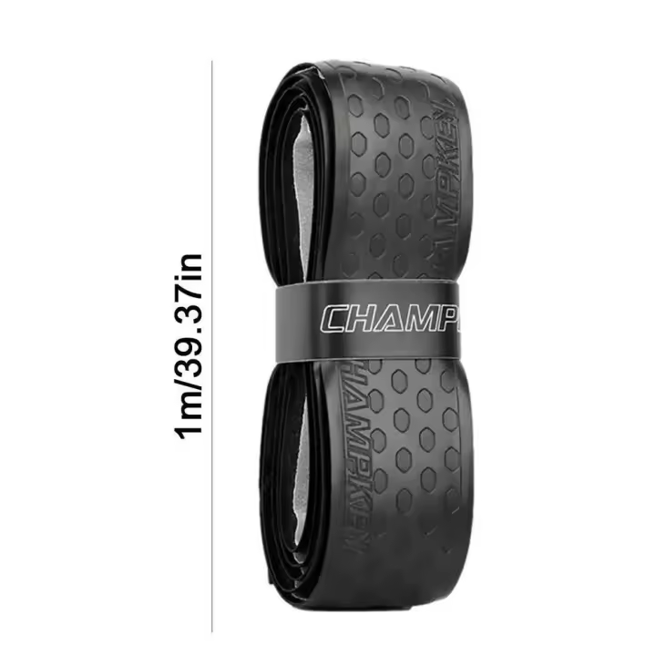 Cinta de agarre de murciélago a rayas de PU, banda elástica de sensación seca para béisbol, cinta resistente al desgaste, mango de raqueta de tenis de 1m, Unisex - 1