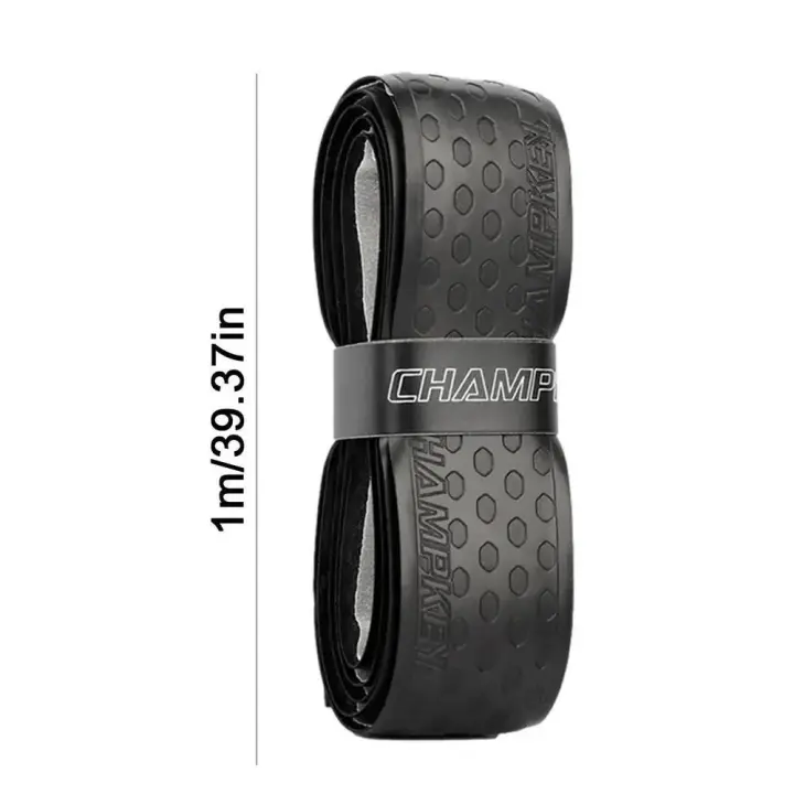Cinta de agarre de murciélago a rayas de PU, banda elástica de sensación seca para béisbol, cinta resistente al desgaste, mango de raqueta de tenis de 1m, Unisex - 1