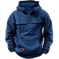 Chaqueta con capucha de color sólido para hombre, otoño e invierno, deportes de moda, deportes sueltos - details 8