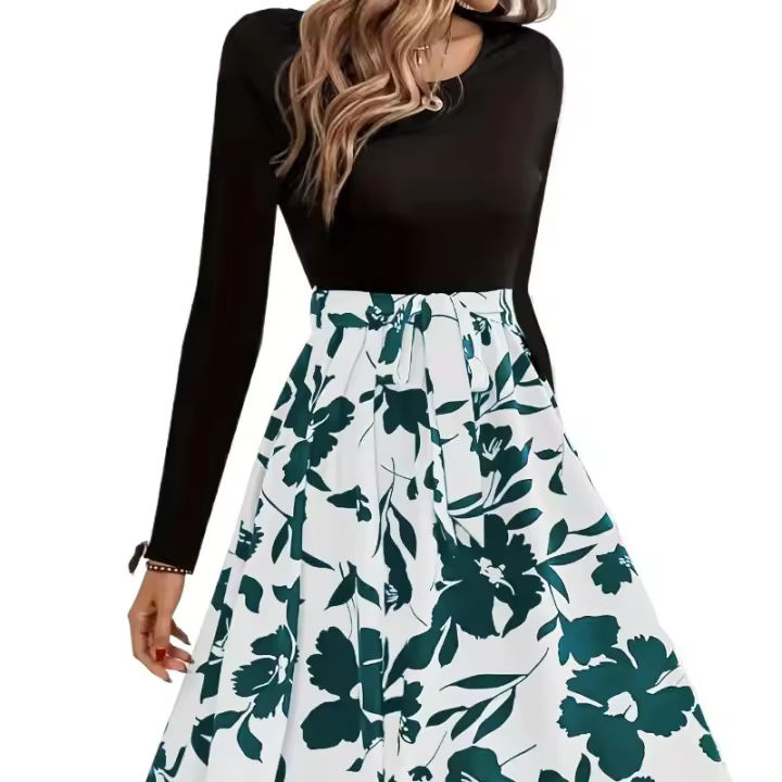 Midi Ds de manga larga para mujer, ropa elegante de moda coreana, elegante, Kpop, diseñador curvo, nuevo en X - 1