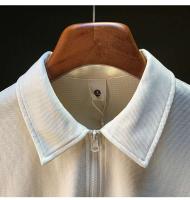 Polo de verano para hombre, camisa informal holgada de manga corta, cremallera de cuello medio, diseño de cárdigan, transpirable, 2025 - details 9