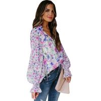 Blusa de gasa con botones Primavera Verano y elegantes blusas florales para mujer, nueva camisa juvenil de manga larga para mujer - details 6