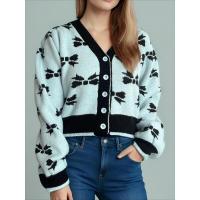 Novedad de moda, manga suelta, cuello en V, tejido con lazo - details 5
