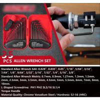 Juego de llaves Allen métricas y estándar, juego de llaves Allen, MM (0,7mm-10mm) SAE(0.028 "-3/8), acero al cromo vanadio, 35 piezas - details 0