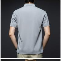 Polo de manga corta para hombre, camiseta transpirable y cómoda con cuello vuelto, color sólido, a la moda, novedad de verano - details 13