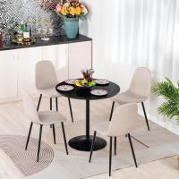 Juego de 4 sillas giratorias de ante para comedor con asiento acolchado, sillas de diseño para salón o cocina, con patas de metal negro, marrón - details 37