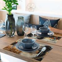 Realista con bordes al óleo, granja Koli, manteles personales en la mesa de comedor, adornos rurales en la cocina, primavera y verano, - details 0