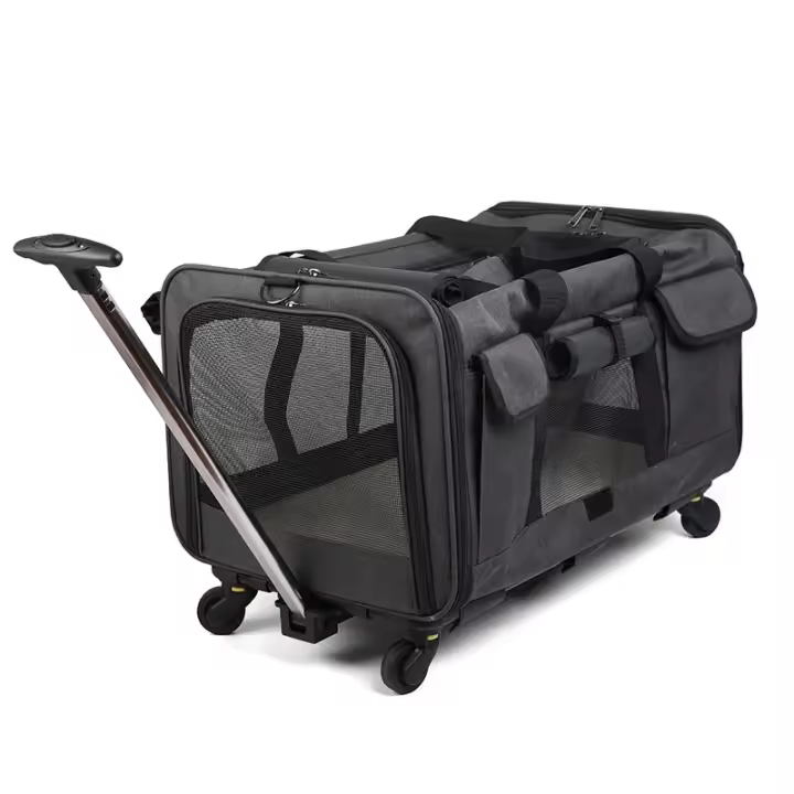 Carrito de Mascotas Desmontable y Portátil Rueda Universal Capacidad Grande Respirable Plegable - 1