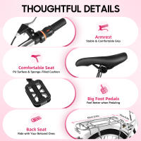 Bicicleta de ciudad con lámpara para niñas, bici de 6 velocidades y 20 pulgadas, color rosa, Unisex - details 2