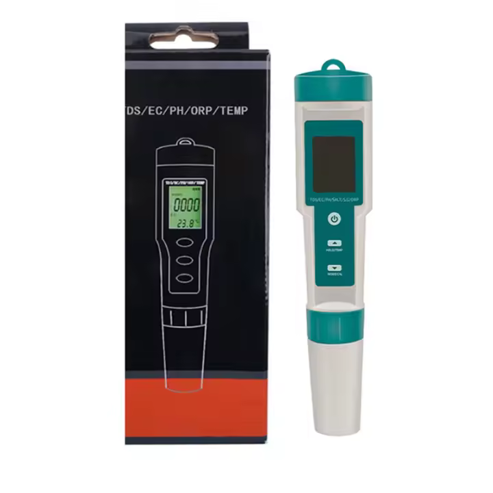 Medidor de PH para acuarios, medidor de temperatura de agua potable, 7 en 1, PH, TDS, EC, ORP, salinidad, S.G, C-600 - 1