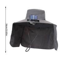 Gorro con ventilador USB recargable ventiladores UPF50+ protección solar para hombres mujeres pesca al aire libre senderismo jardinería portátil - details 2