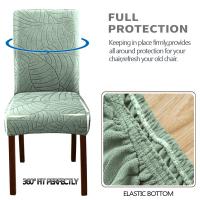 Fundas para sillas de Jacquard con hojas, funda universal elástica extraíble para sillas, fundas de asiento de Color sólido para comedor, Hotel y banquete, 1 ud. - details 5