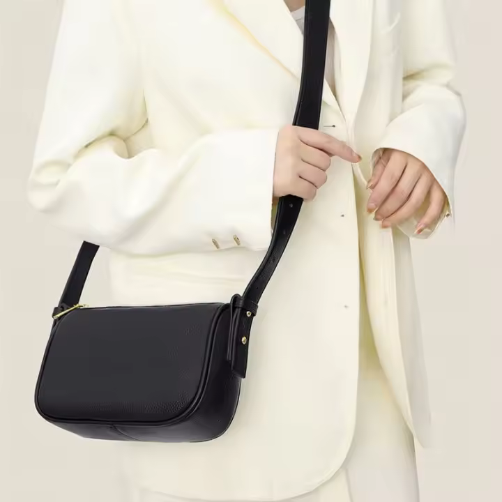 Bolso de cuero genuino para mujer, bolsos de hombro de diseñador de lujo, bolso de mano elegante a la moda para mujer, bolso de hombro tipo bandolera de viaje informal para mujer - 1