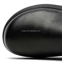 Nuevos zuecos de madera de cuero genuino de alta calidad para hombres talla grande 38-46 antideslizantes informales zapatos de moda ligeros negros puros - details 3