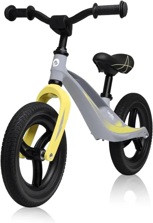 Bicicleta sin Pedales de 2 años hasta 30kg, Cuadro de magnesio, al Estilo Deportivo, Ruedas 12", Altura de Manillar y sillín Regulable, Muy Robusta y Ligera (Negro, Bart Air) - 1