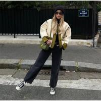 Abrigos acolchados de retazos para mujer, chaqueta con cuello redondo y bolsillo de una sola botonadura, ropa de calle informal - details 6