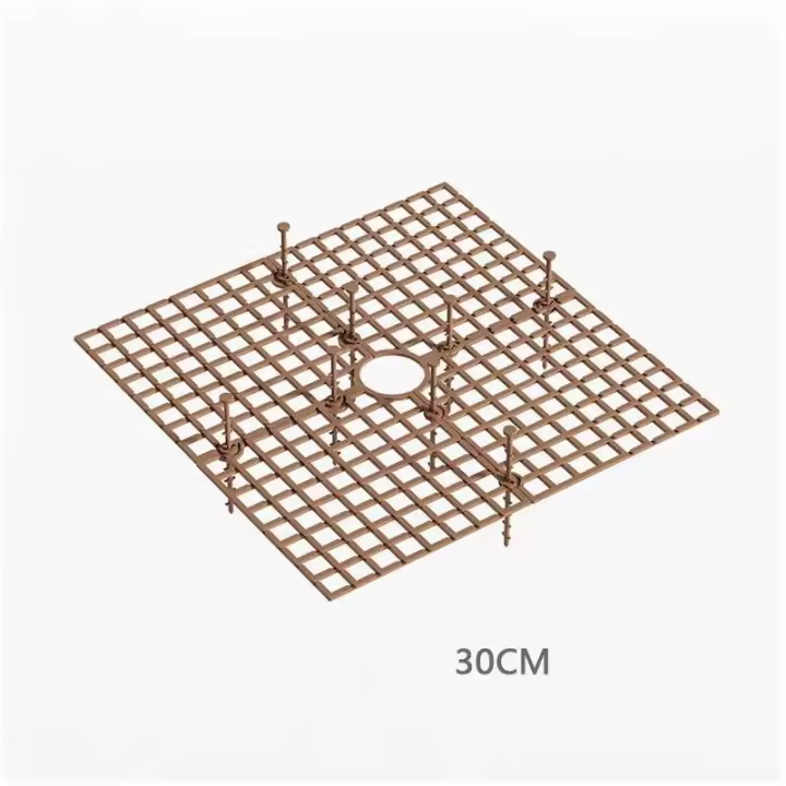 Juego de protectores de rejilla para macetas antideslizantes para interiores y exteriores, máquina para plantar flores, cubierta de suelo, con 8 plantas de madera, 4 Uds. - 1