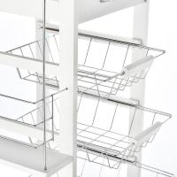 Carrito Cocina Ruedas Multiusos Cajón 4 Cestas Extraíbles Metal y Bastidores Laterales 47x37x83 cm Mara Natural - details 17
