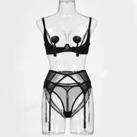 Conjunto de Sujetador Transparente con Borlas de Cuatro Piezas Lencería Sexy para Mujeres - details 11