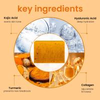 Jabón brillante de ácido kójico de cúrcuma y limón, jabón hecho a mano, loción hidratante iluminadora, jabón Facial corporal - details 7