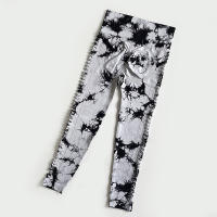 Leggings deportivos de tie dye con abertura escalonada lado inconsútil - details 7