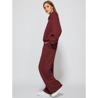 Conjunto casual de dos piezas para mujer: sudadera extragrande con media cremallera y pantalones deportivos de pierna ancha - details 17