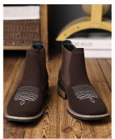Botas Chelsea con bordado de Jersey para hombre Moda de tobillo - details 5