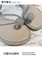 Nuevas zapatillas de celebridades de Internet, huevo de paloma, diamantes de imitación, dos desgastes, sandalias planas informales versátiles con punta abierta - details 19