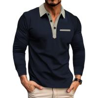 Camisetas polo de otoño para hombre, camisetas informales de manga larga con cuello vuelto - details 3