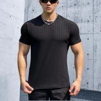 Camiseta de Fitness elástica para hombre, Camiseta deportiva ajustada de manga corta, ropa deportiva para correr - details 3