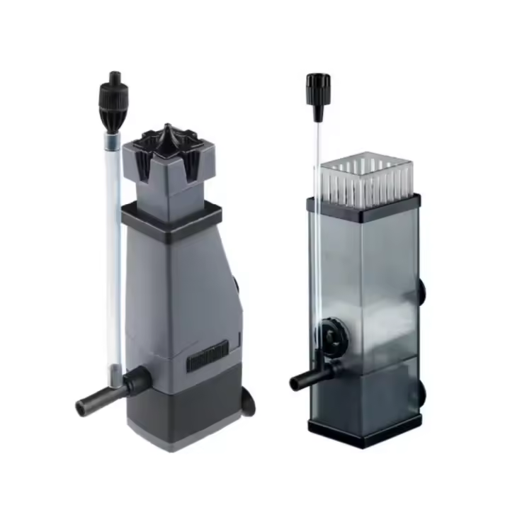 Bomba de agua removedora de aceite de 3/5W, filtro de plástico silencioso para tanque de peces con membrana desengrasante, bomba de agua de oxígeno ajustable para acuario - 1