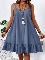 Ropa de mujer europea y americana de gran tamaño, vestido informal con tirantes sueltos, verano - details 4